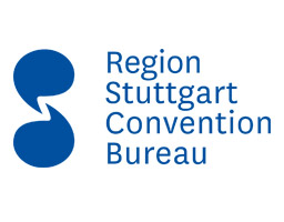 Logo des Region Stuttgart Convention Bureau in Blau mit stilisiertem Symbol links daneben