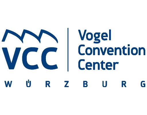 VCC Logo mit stilisiertem Vogelkopf und dem Text "Vogel Convention Center Würzburg"