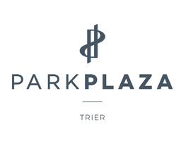 Logo des Park Plaza Hotels in Trier mit stilisiertem "P"-Symbol und Schriftzug in modernem Design