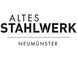 Logo von Altes Stahlwerk Neumünster mit modernem Schriftzug und stilisierten Linien