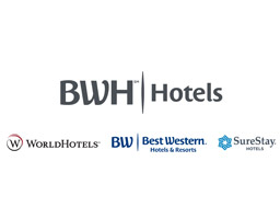 BWH Hotels Logo mit den Marken WorldHotels, Best Western Hotels & Resorts und SureStay Hotels