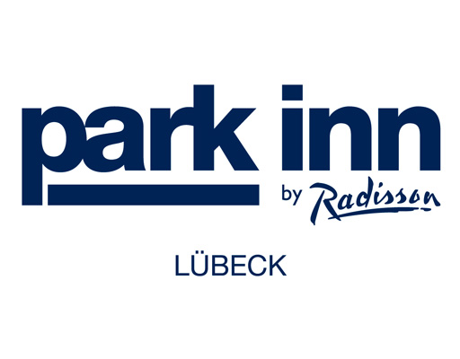 Logo von Park Inn by Radisson Lübeck, blauer Schriftzug auf weißem Hintergrund