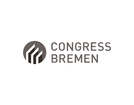 Logo von Congress Bremen mit stilisiertem Gebäude-Icon links neben dem Schriftzug in Grau