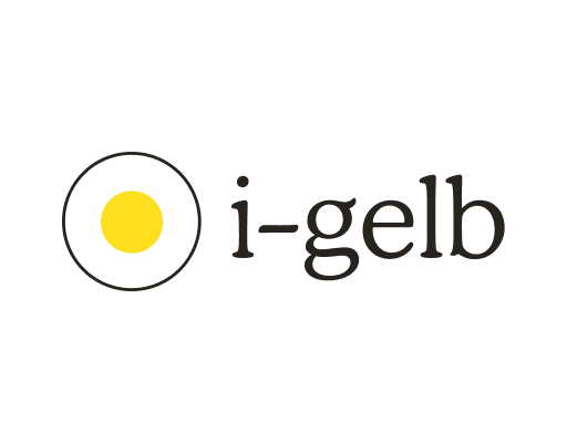 Logo mit gelbem Kreis und schwarzem Rand links, daneben der Schriftzug i-gelb in schwarzer Schrift